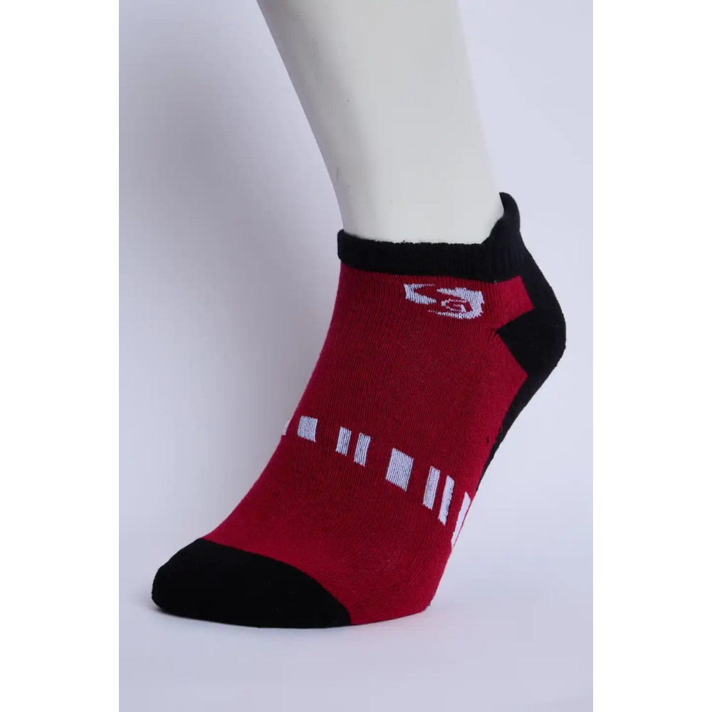 SG Comfort Men’s Half Terry Sneaker Socks – Red & Black