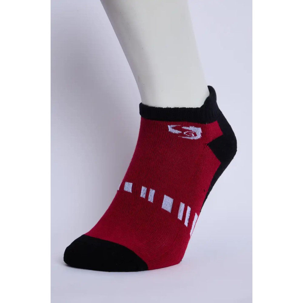 SG Comfort Men’s Half Terry Sneaker Socks – Red & Black