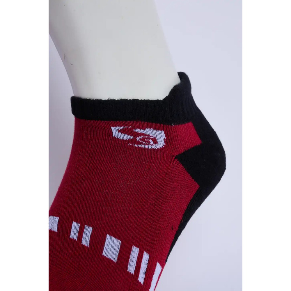 SG Comfort Men’s Half Terry Sneaker Socks – Red & Black