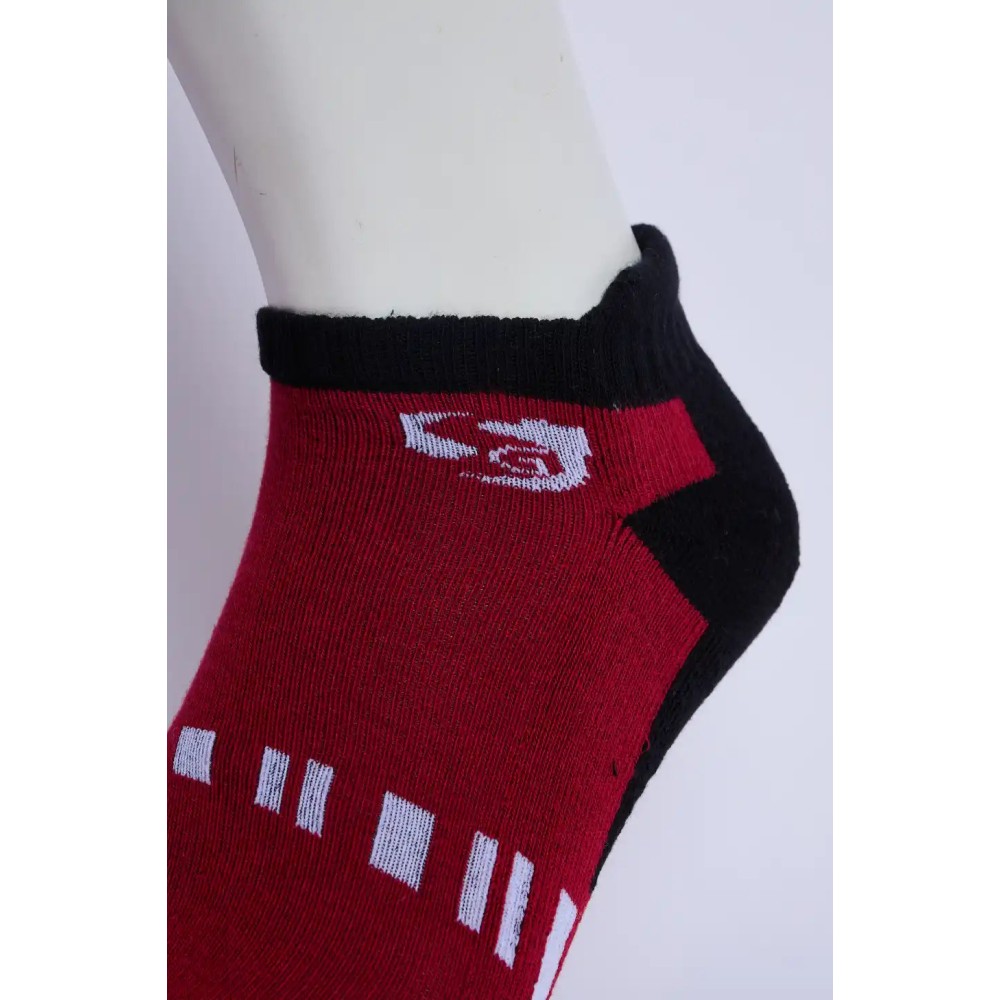 SG Comfort Men’s Half Terry Sneaker Socks – Red & Black