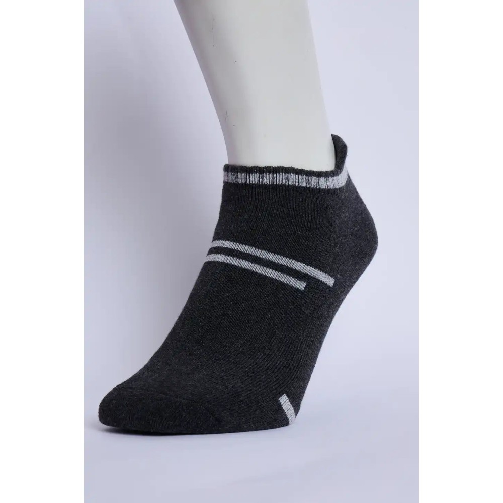 SG Flex Men’s Full Terry Sneaker Socks – Dark Grey Melange