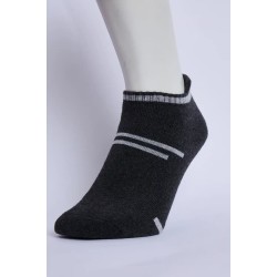 SG Flex Men’s Full Terry Sneaker Socks – Dark Grey Melange