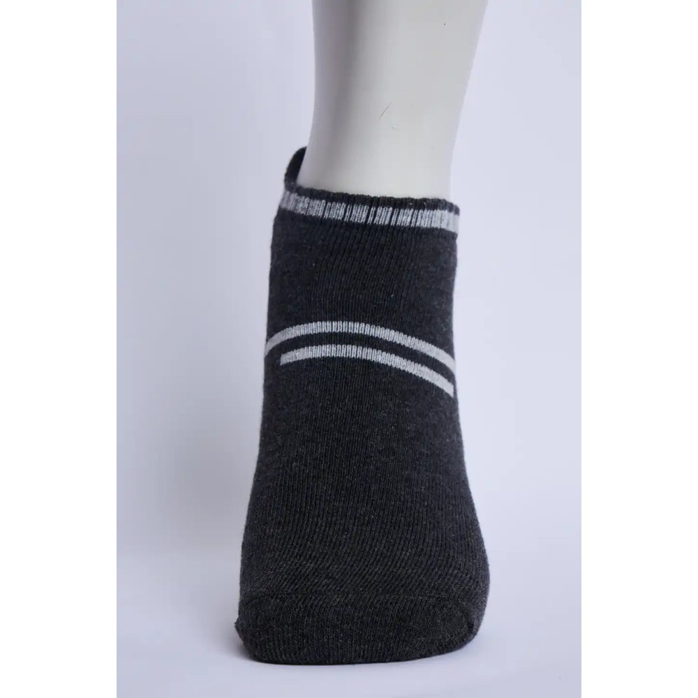 SG Flex Men’s Full Terry Sneaker Socks – Dark Grey Melange