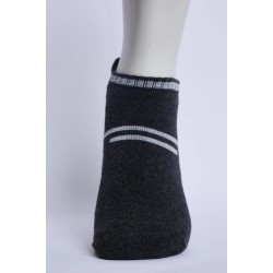 SG Flex Men’s Full Terry Sneaker Socks – Dark Grey Melange