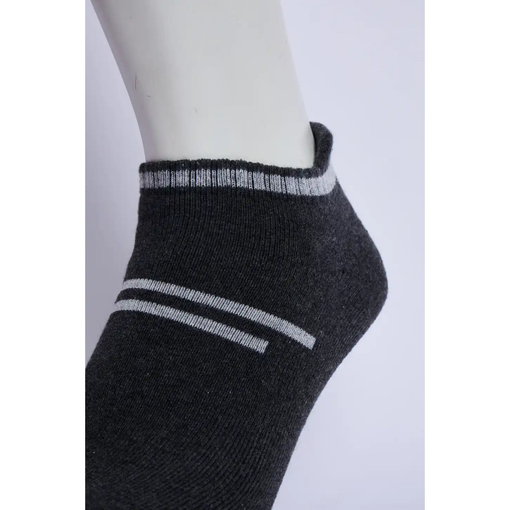 SG Flex Men’s Full Terry Sneaker Socks – Dark Grey Melange