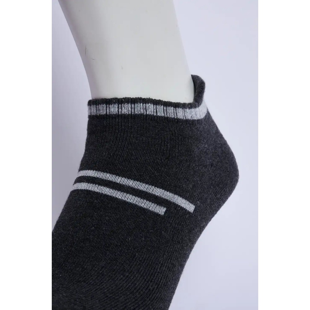 SG Flex Men’s Full Terry Sneaker Socks – Dark Grey Melange