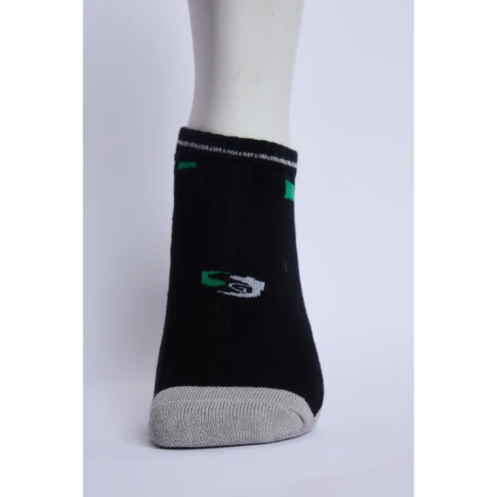 SG Jump Men’s Half Terry Sneaker Socks – Black & Light Grey