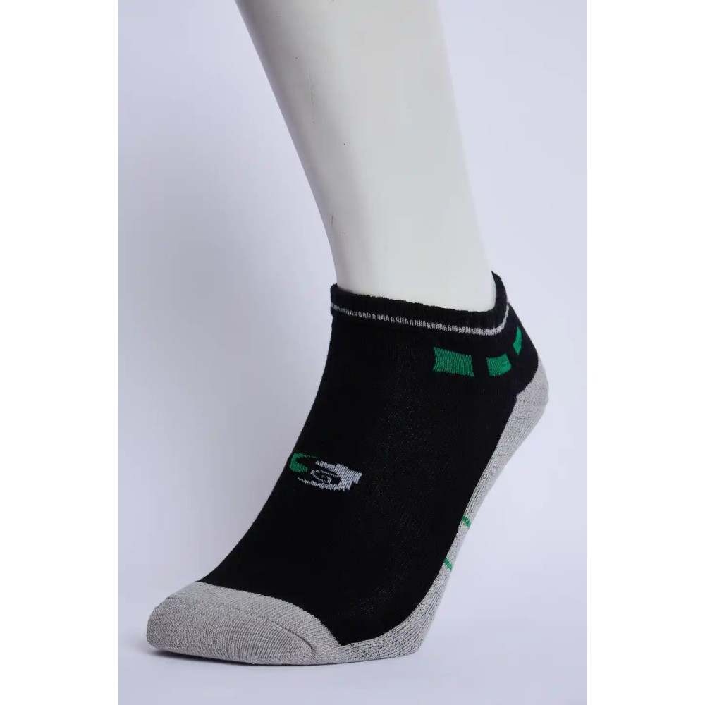 SG Jump Men’s Half Terry Sneaker Socks – Black & Light Grey