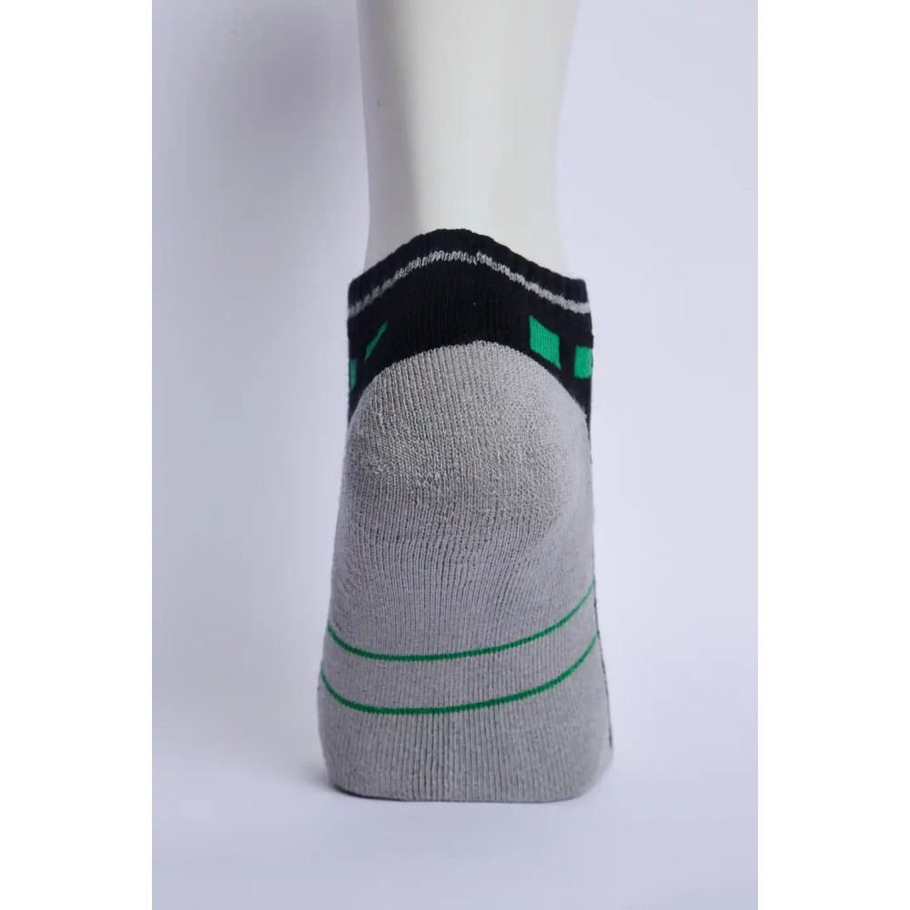 SG Jump Men’s Half Terry Sneaker Socks – Black & Light Grey