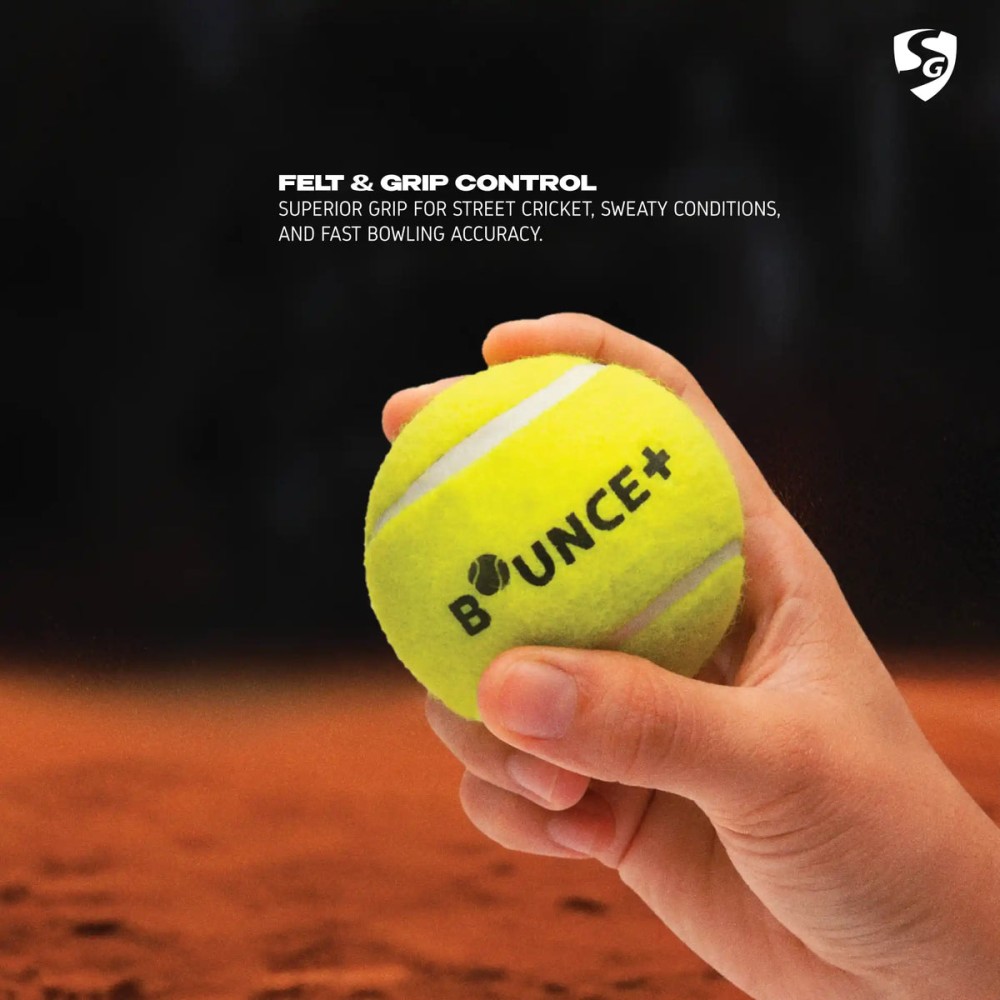 SG Bounce Plus Lightweight Tennis Cricket Ball, Pack of 3 SG Bounce Plus Lightweight Tennis Cricket Ball, Pack of 3