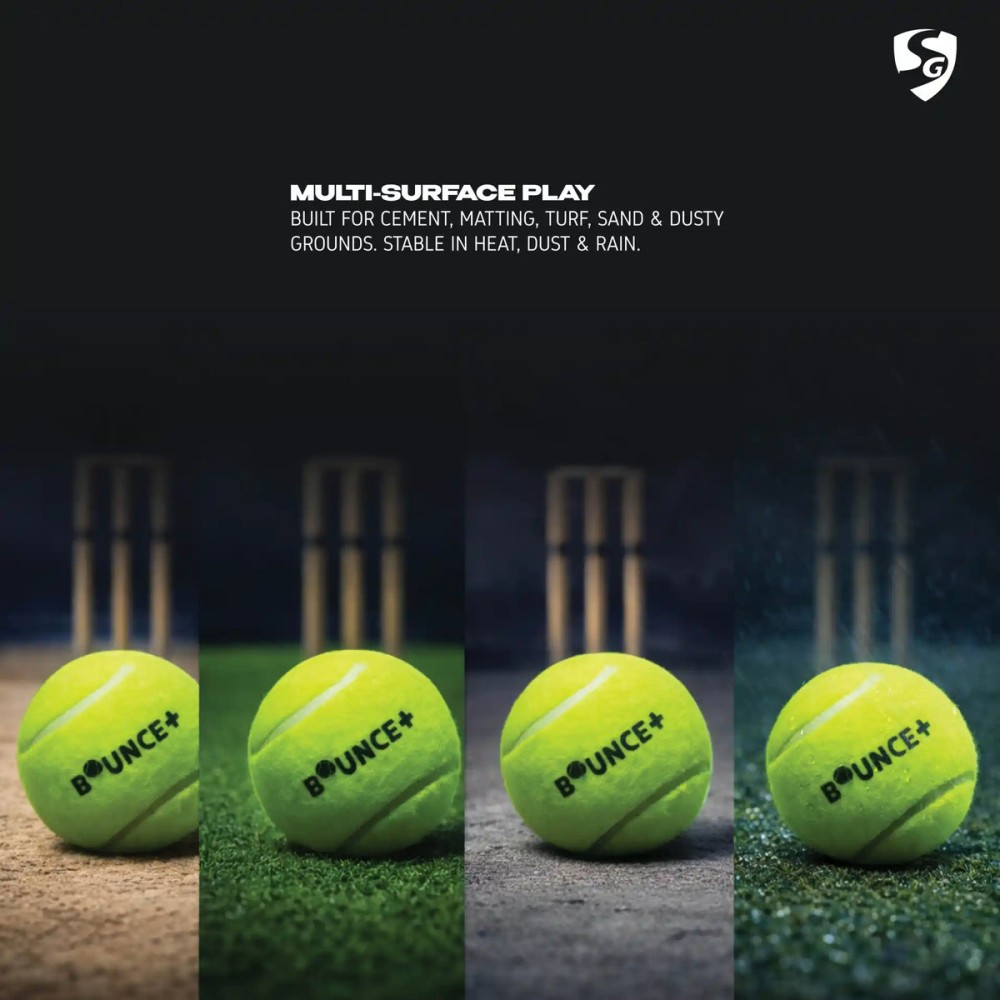 SG Bounce Plus Lightweight Tennis Cricket Ball, Pack of 3 SG Bounce Plus Lightweight Tennis Cricket Ball, Pack of 3