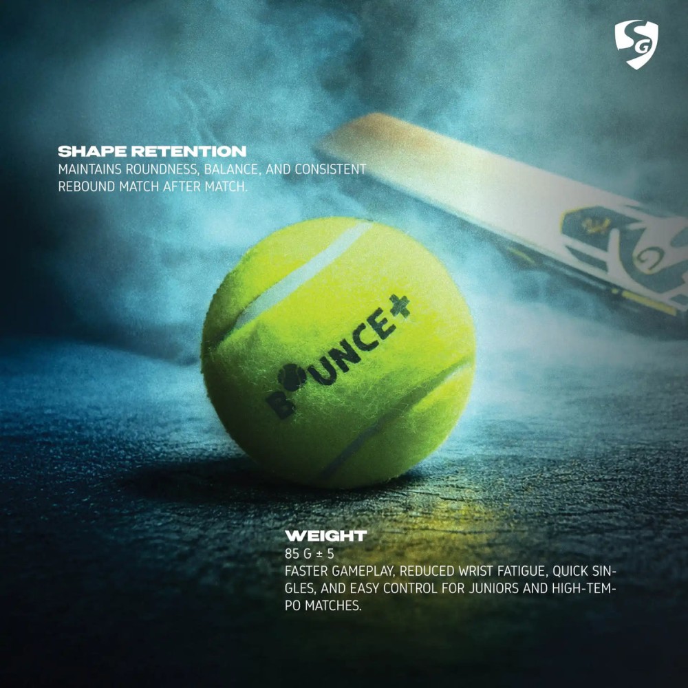 SG Bounce Plus Lightweight Tennis Cricket Ball, Pack of 3 SG Bounce Plus Lightweight Tennis Cricket Ball, Pack of 3