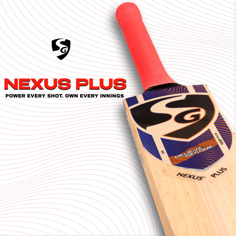 SG Nexus Plus Kashmir Willow Cricket Bat, 1 SG Nexus Plus Kashmir Willow Cricket Bat, 1