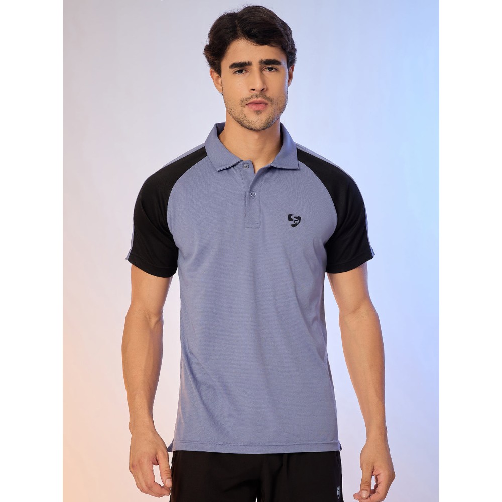 SG POLO MEN SG H3MP8214 ICE BLUE/BLACK, S, Ice Blue/ Black