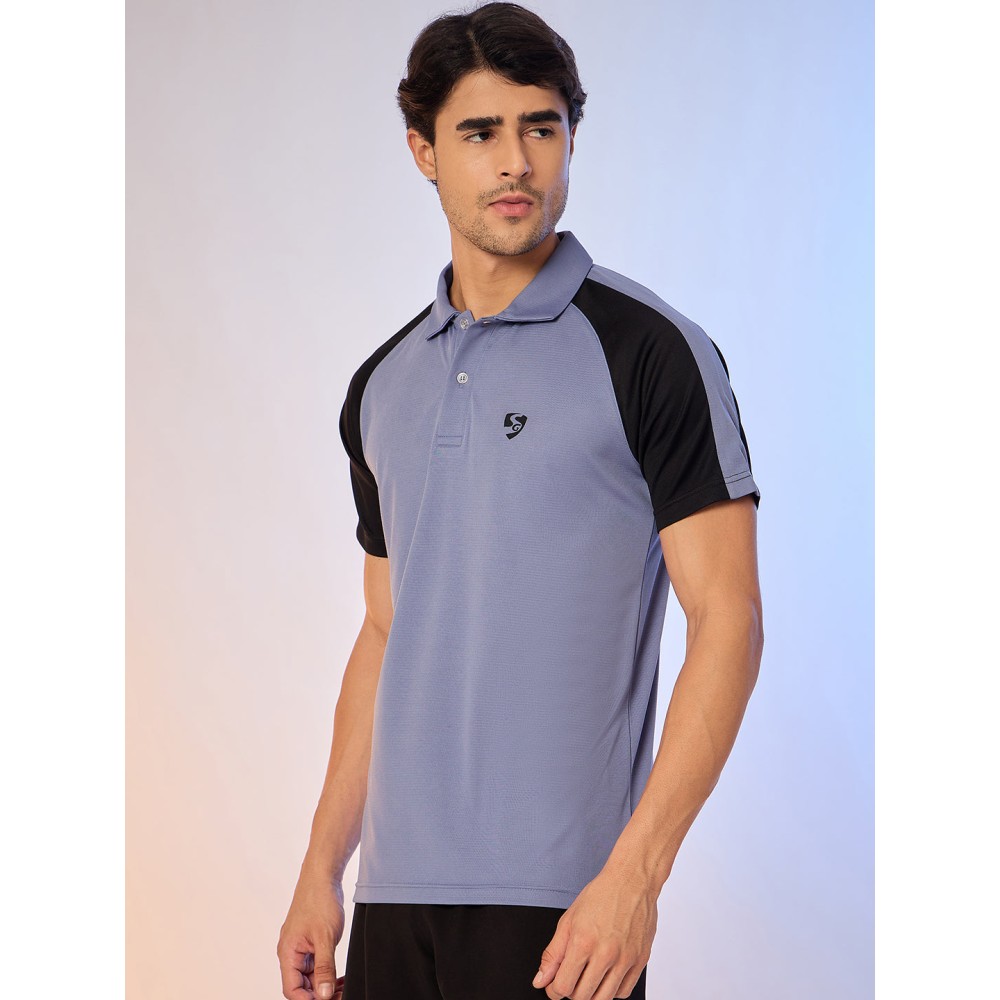SG POLO MEN SG H3MP8214 ICE BLUE/BLACK, S, Ice Blue/ Black
