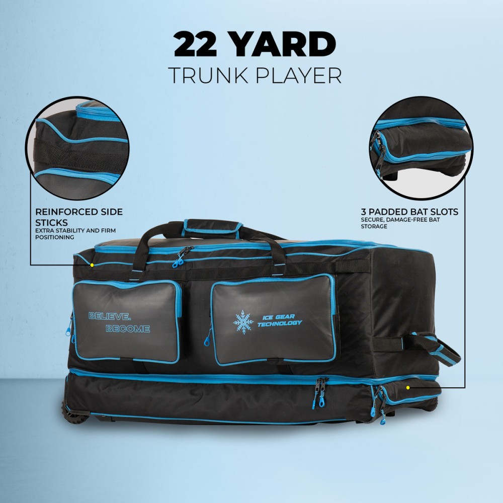 SG 22 Yards Trunk Player Cricket Kit Bag, L, Black