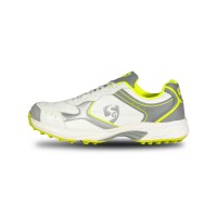 SG ARMOUR STUD Cricket Shoes in White/Grey/Lime – Your Ultimate Cricket Companion, Uk-6, White/grey/lime
