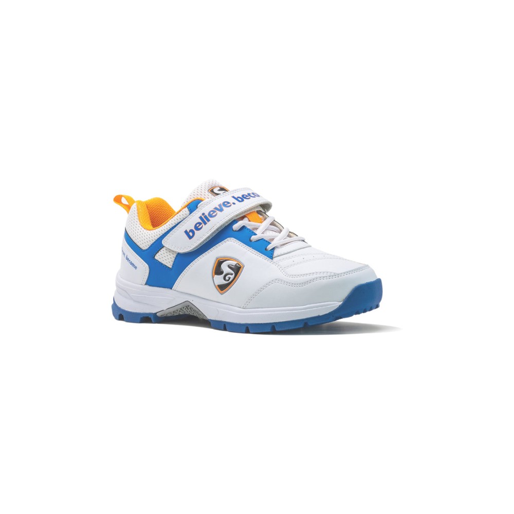 SG CENTURY 6.0 Cricket - Sleek Design in White/Royal Blue/Orange for Optimal Performance, Uk-4 SG CENTURY 6.0 Cricket - Sleek Design in White/Royal Blue/Orange for Optimal Performance, Uk-4