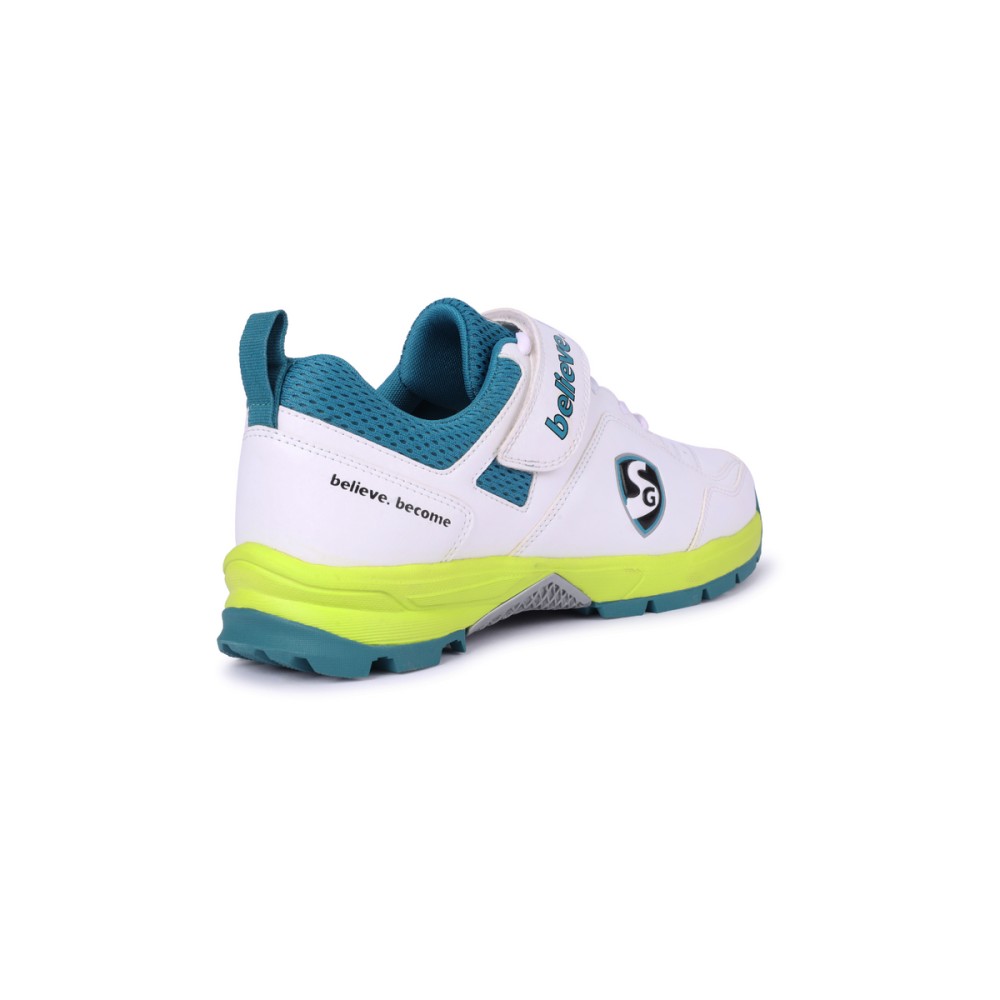 SG CENTURY 6.0 Cricket - Sleek Design in White/Sea Green/Fluo Green for Optimal Performance, Uk-4 SG CENTURY 6.0 Cricket - Sleek Design in White/Sea Green/Fluo Green for Optimal Performance, Uk-4