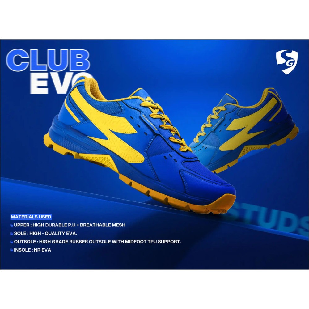 SG CLUB EVO Shoes India Blue/Yellow, India Blue/Yellow, 4 SG CLUB EVO Shoes India Blue/Yellow, India Blue/Yellow, 4