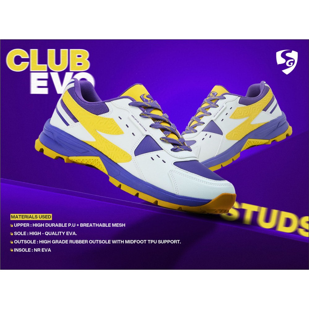SG CLUB EVO Shoes White/Purple/Yellow, White/Purple/Yellow, 4