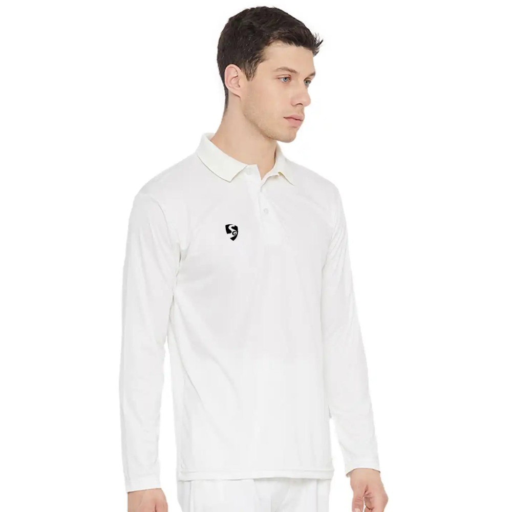 SG Junior Club Full Sleeve Cricket Shirt Whites, XS.Junior