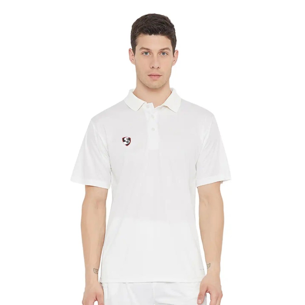 SG Junior Club Half Sleeve Cricket Shirt Whites, XS.Junior