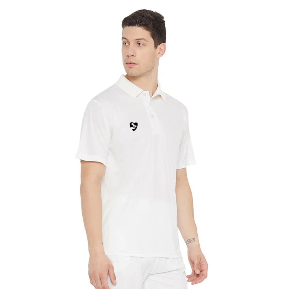 SG Junior Club Half Sleeve Cricket Shirt Whites, XS.Junior
