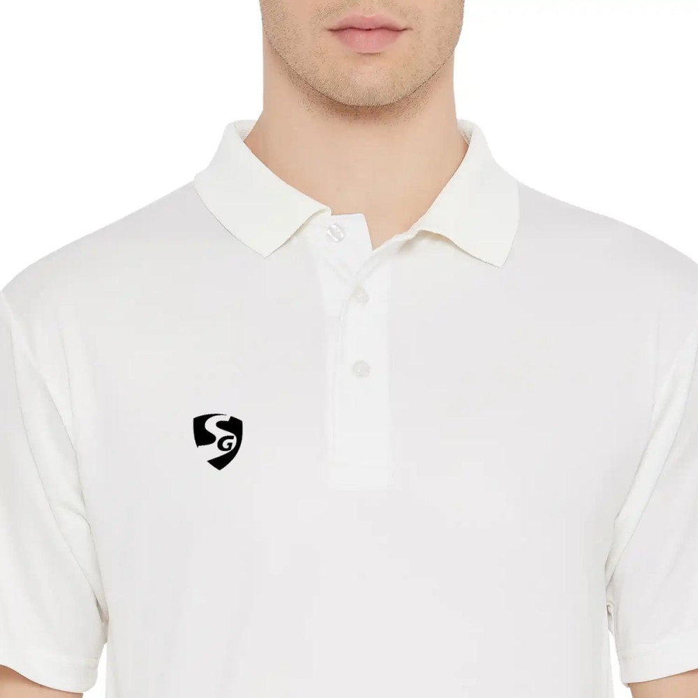 SG Junior Club Half Sleeve Cricket Shirt Whites, XS.Junior