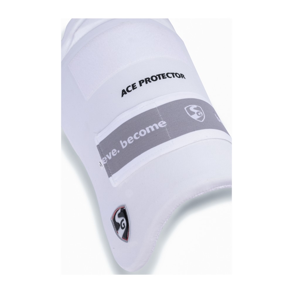 SG Combo Ace Protector cricket batting thigh pad (White), Junior, Left