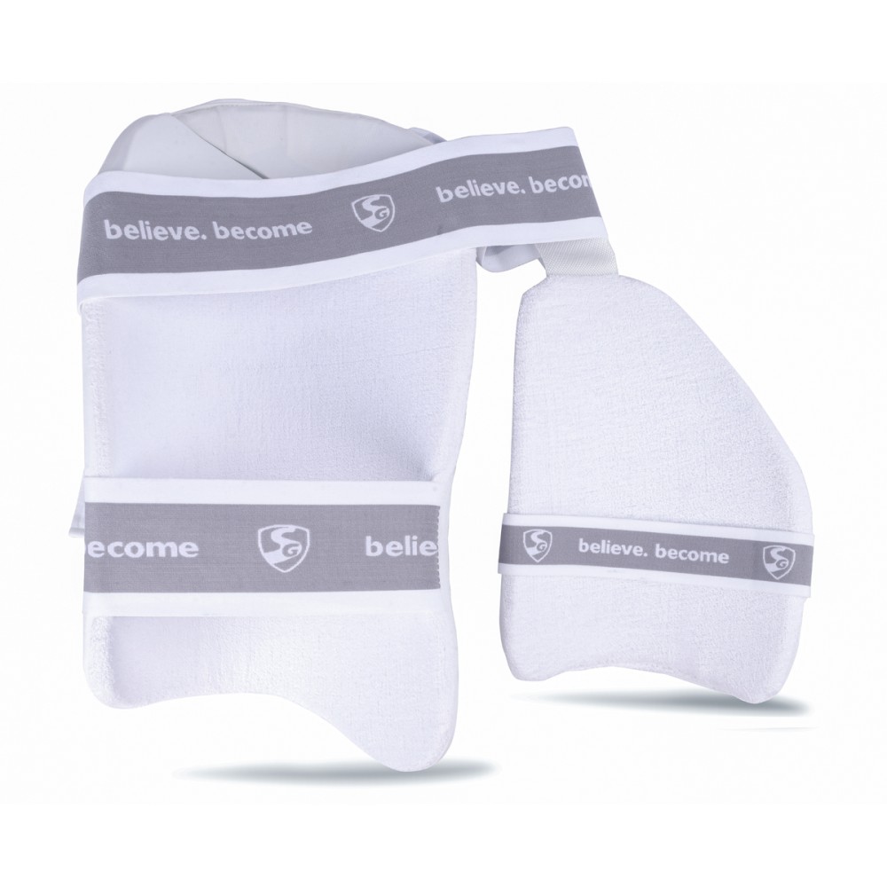 SG Combo Ace Protector cricket batting thigh pad (White), Junior, Left