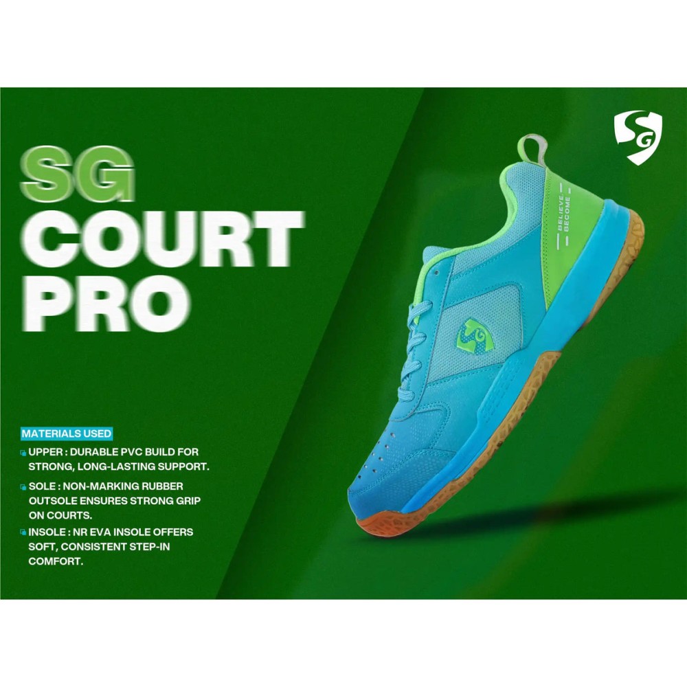 SG COURT PRO Shoes Aqua/Lime Green, Aqua/Lime Green, 4 SG COURT PRO Shoes Aqua/Lime Green, Aqua/Lime Green, 4