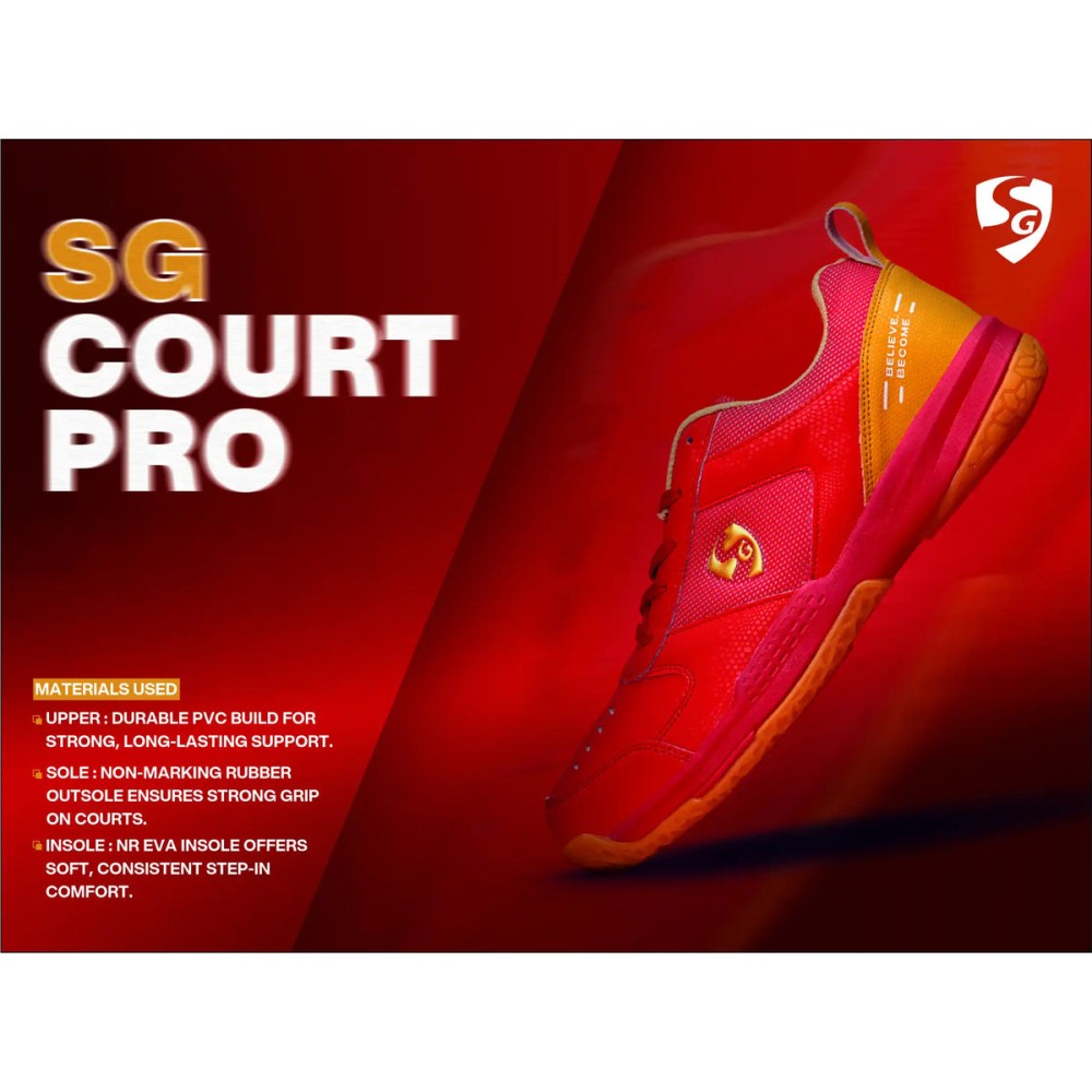 SG COURT PRO Shoes Red/Gold, Red/Gold, 4 SG COURT PRO Shoes Red/Gold, Red/Gold, 4