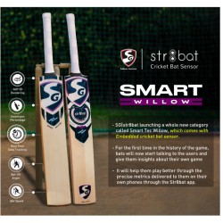 SG Smart Willow English Willow Cricket Bat with SG|Str8bat Sensor, sh