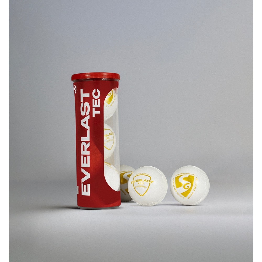 SG Everlast Tec Synthetic Cricket Ball (White) (Pack of 3), Adult SG Everlast Tec Synthetic Cricket Ball (White) (Pack of 3), Adult