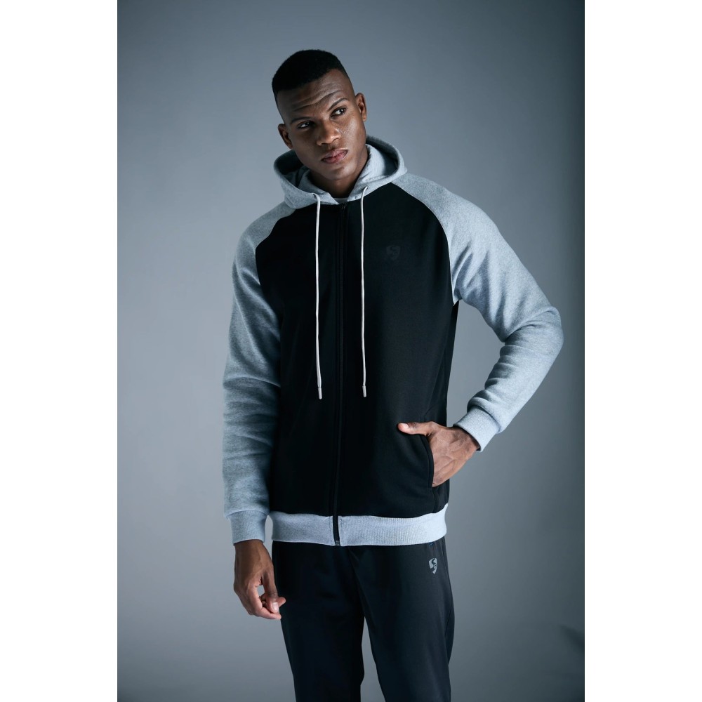 SG Fleece Hoodie For Men And Boys, S, Black/Grey