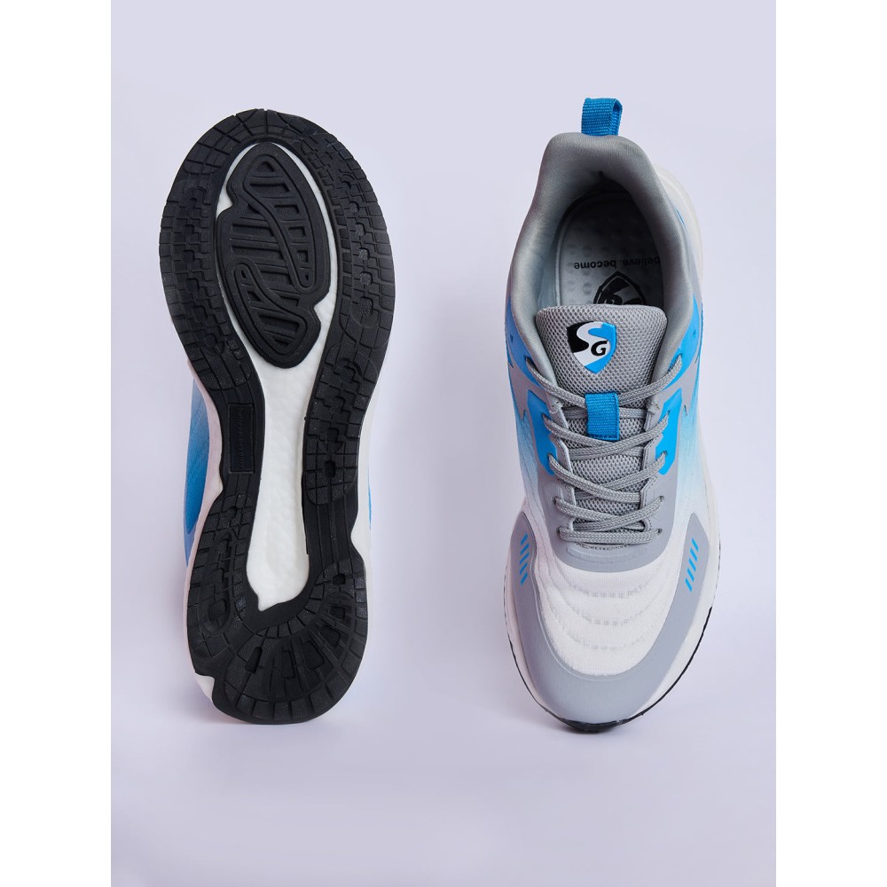SG GLIDE Running Sports Shoes Men and Boys - Sky/White/Grey, 6, Sky / White / Grey