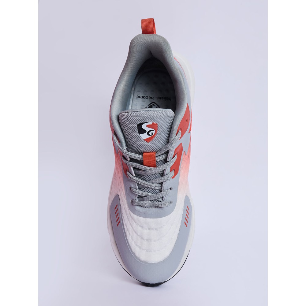 SG GLIDE Running Sports Shoes Men and Boys - Red/White/Grey, 6, Red / White / Grey