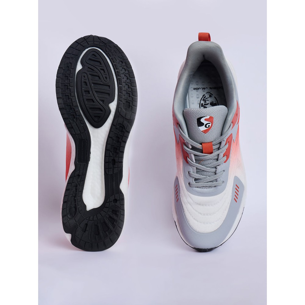 SG GLIDE Running Sports Shoes Men and Boys - Red/White/Grey, 6, Red / White / Grey