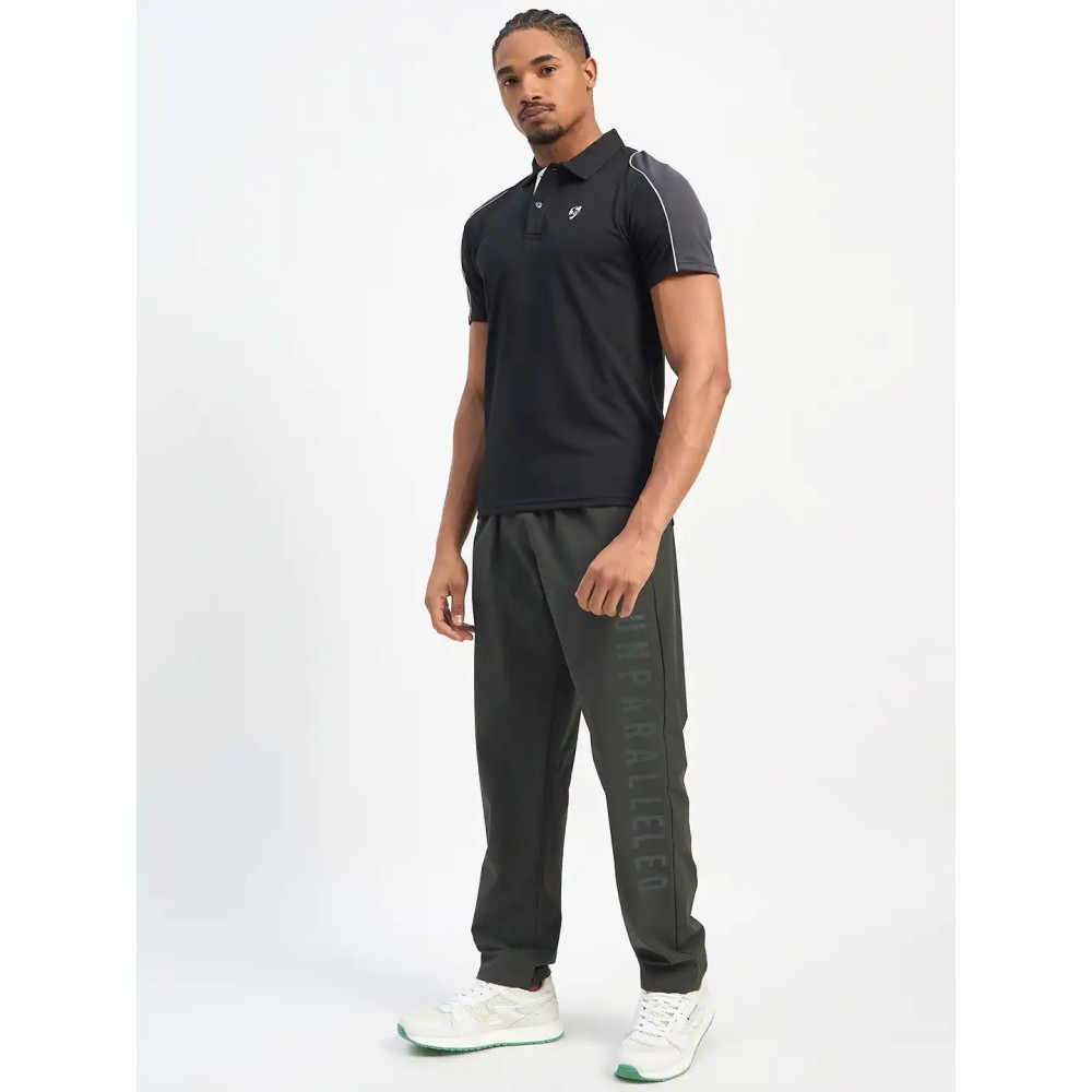 SG H1MP83791 Men Black/Grey Polo T-Shirt, Black/Grey, S