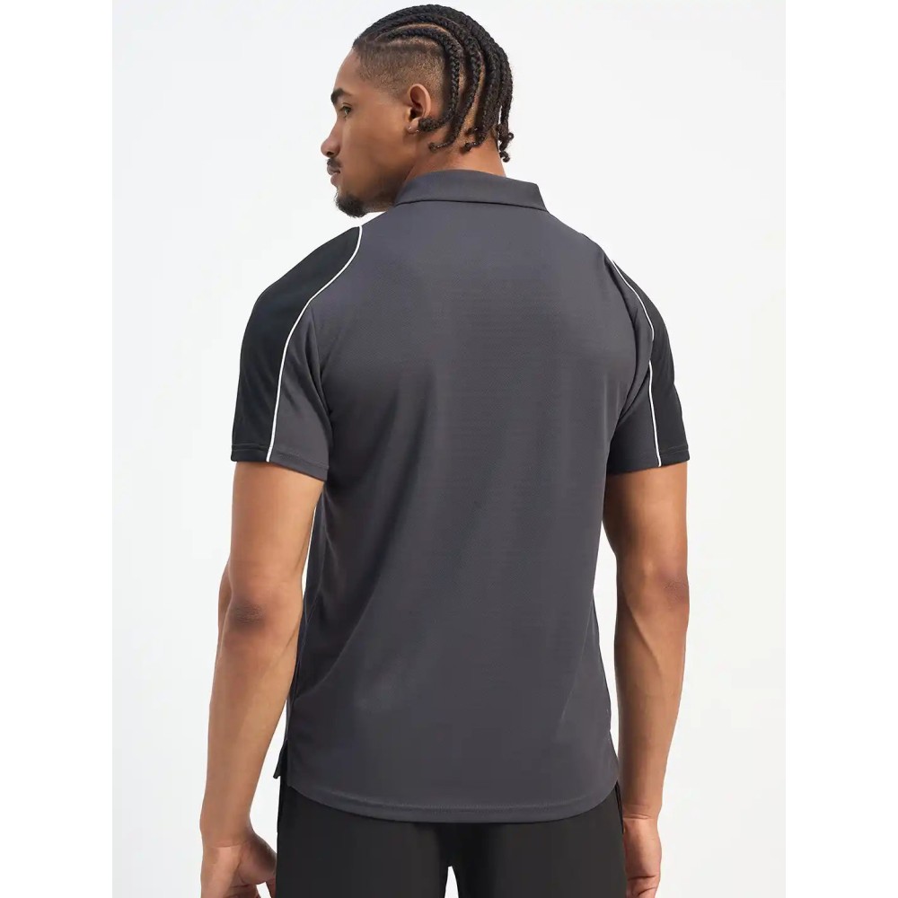 SG H1MP83793 Men Grey/Black Polo T-Shirt, Grey/Black, S SG H1MP83793 Men Grey/Black Polo T-Shirt, Grey/Black, S