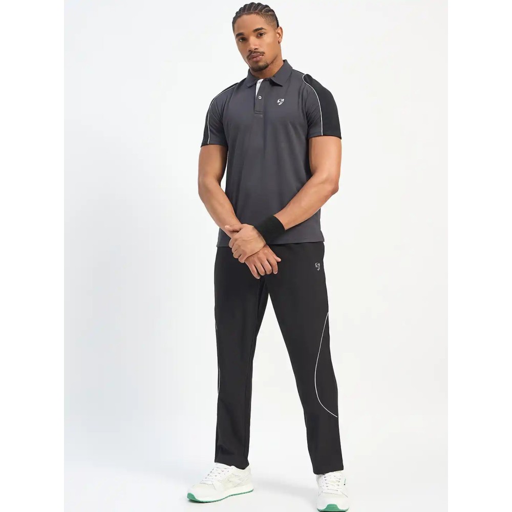 SG H1MP83793 Men Grey/Black Polo T-Shirt, Grey/Black, S SG H1MP83793 Men Grey/Black Polo T-Shirt, Grey/Black, S