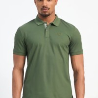 SG H1MP83801 Men Olive Polo T-Shirt, Olive, S