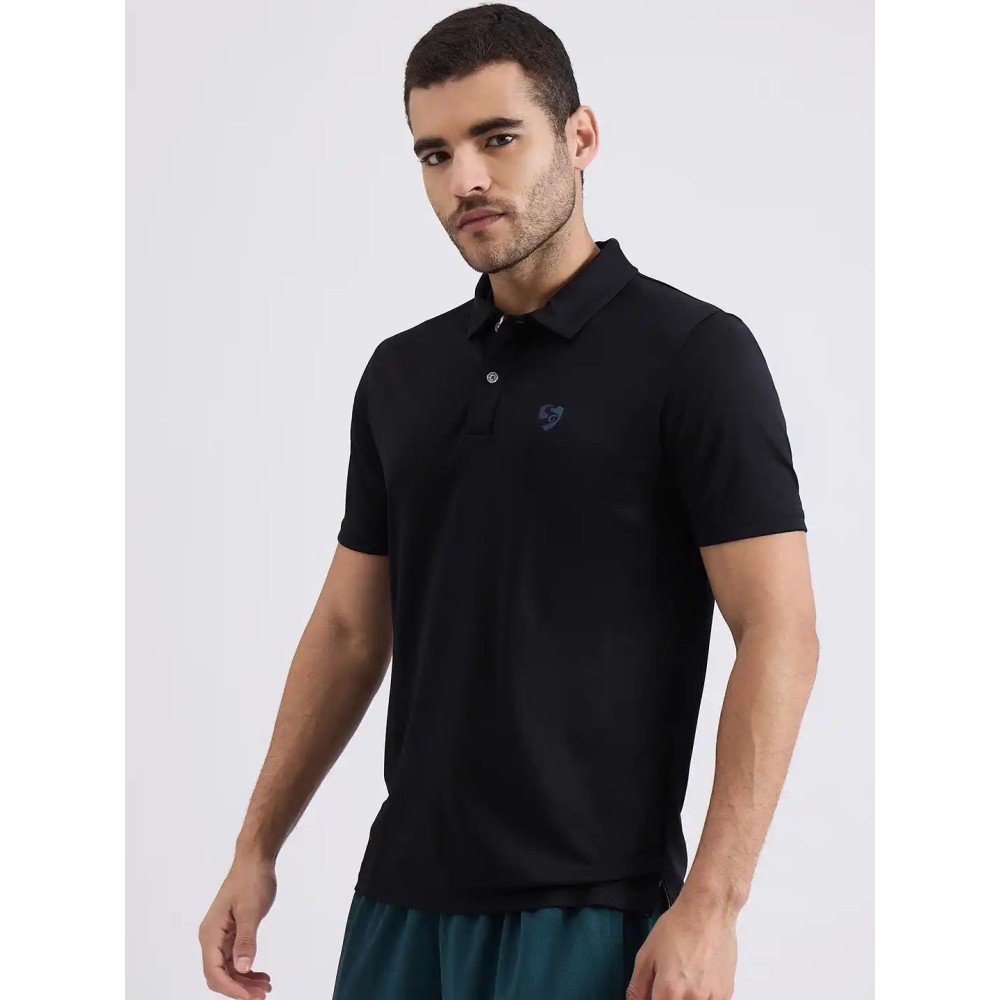 SG H1MP83811 Men Black Polo T-Shirt, Black, S SG H1MP83811 Men Black Polo T-Shirt, Black, S