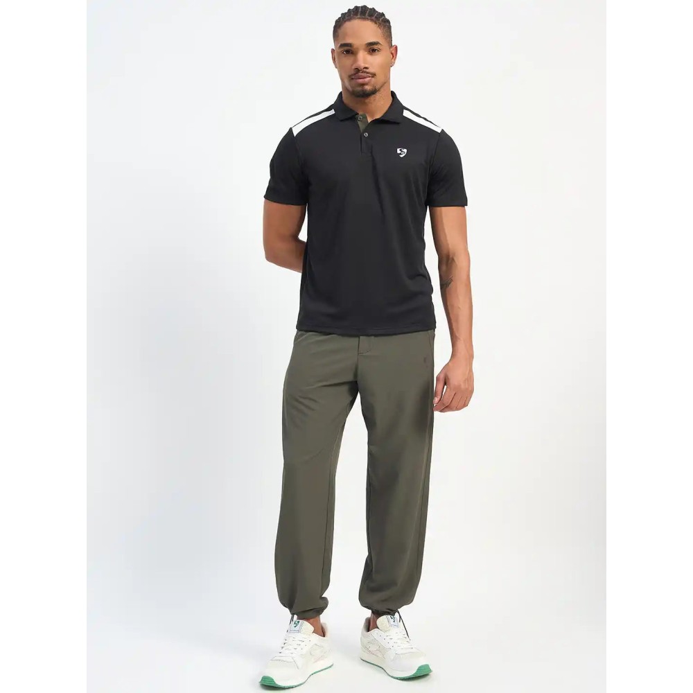 SG H1MP83842 Men Black Polo T-Shirt, Black, S SG H1MP83842 Men Black Polo T-Shirt, Black, S