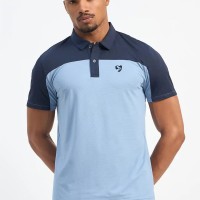 SG H1MP83881 Men Dusk Blue/Navy Polo T-Shirt, Dusk Blue/ Navy, S