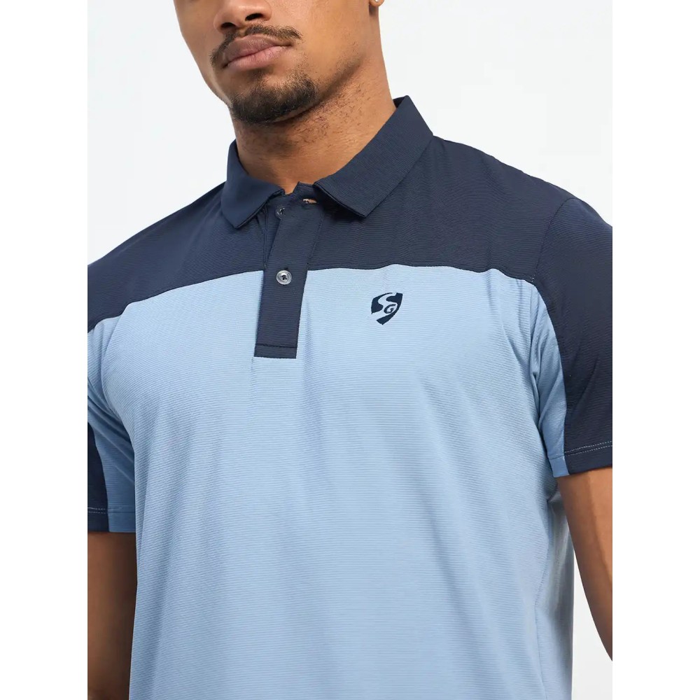 SG H1MP83881 Men Dusk Blue/Navy Polo T-Shirt, Dusk Blue/ Navy, S