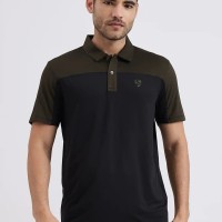 SG H1MP83882 Men Black/Olive Polo T-Shirt, Black/ Olive, S
