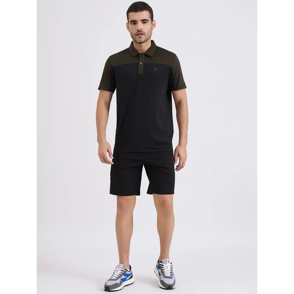 SG H1MP83882 Men Black/Olive Polo T-Shirt, Black/ Olive, S