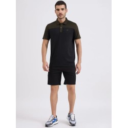 SG H1MP83882 Men Black/Olive Polo T-Shirt